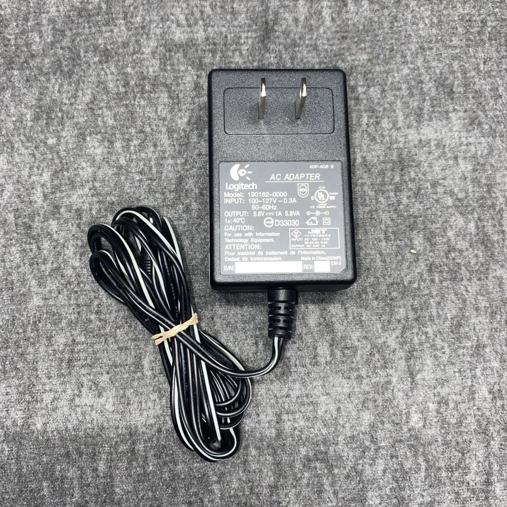 Genuine Logitech 190162-0000 AC‎ Adapter 5.8V 1A OEM Wall Plug